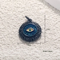 18K gold-plated black evil eye pendant with blue zircon inlay, 21x15mm circular charm - Black Frame Blue Zircon Evil Eye