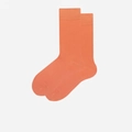 Klassische Wadenstrümpfe aus Baumwollstrick in leuchtendem Orange mit Rippbündchen - Zitrus