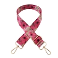 Adjustable crossbody bag strap with colorful floral print and gold metal hooks - Style 116 + Gold Buckle