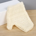 Exfoliating bath glove made of natural sisal with a textured knit mesh in cream white - Sisal Machine Woven Glove (22*17CM)
