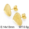 Orecchini a lobo a cuore in acciaio inossidabile dorato 14x13mm per gioielli fai da te - 14x13mm(KLJ4209-Z) / Oro