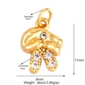 Macro shot of gold-plated alloy pendant with five white zircons and size annotations - Gold Mushroom Cloud (K304557-Gold)