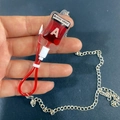 Harajuku Y2K simulation blood bag necklace with Type A red liquid and silver chain - Type A Necklace