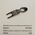 Minimalist matte black U-shaped hair pin for women made of durable zinc alloy, 7cm length - 7cm Alloy Hair Stick / Gunmetal