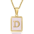 Pink Shell Letter D Style (With Chain)