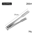 Stainless steel 8-inch ice tongs, 19cm length with serrated grip and 30g weight - Non-magnetic 8 Inch/201 Stainless Steel