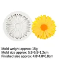 Sunflower silicone cake mold with 5.5cm diameter for DIY baking and floral fondant art - Sunflower Style(15-350) / Gray