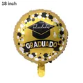 18 inch golden aluminum balloon for graduation party with Congratulation Spanish text - 18 Inch Gold Black Graduation Round Balloon - Spanish