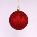 Sparkling red Christmas ball ornament with glitter finish and golden hanging loop - 2cm / Red Glitter (No Cap/String)