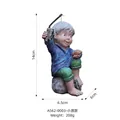 Figura de jardín de resina niño esqueleto pescando, camisa azul, altura de 14cm - Niño Pescando