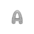 Polished silver letter A charm with sparkling zircon inlay for DIY charm bracelets - Letter A Style (DB241108-A)