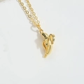 Minimalist 14k gold plated copper necklace featuring a creative peeled banana pendant - Xl2921-5 Banana