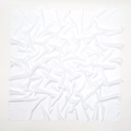 Elegant white matte satin silk square scarf with soft breathable texture and natural drapes - White (28#)