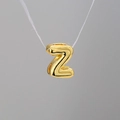 3D bubble letter Z pendant in gold finish with a high-polished mirror surface - Letter Z