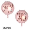 Set di palloncini in alluminio oro rosa da 22 pollici con stampe She Said Yes e Future Mrs - 22 Pollici Stile Anello con Diamante Rosa (She Said Yes/Future Mrs)