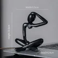 Abstract thinker statue in matte black finish, size 8.5x10.9x6.4cm for desk decor - Genius Club Black