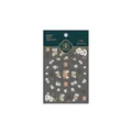 Retro white floral nail art stickers with vintage handwritten labels in green packaging - Flat Self-adhesive / Vintage White Rose Flat Style (KX-299)