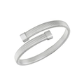Dettaglio del bracciale Tubogas argento con estremità quadrate in metallo lucido - Ck1147 - Croce In Acciaio - 8 Mm