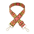 Colorful geometric pattern wide shoulder strap with gold-tone hardware and adjustable buckle - Pattern 151 With Silver Buckle