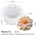 3D-Blütenform aus Silikon für handgemachte Rosenkerzen und Seifenherstellung - Blühende Blume 7C YB-181