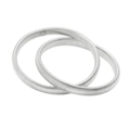 Set of two silver metallic elastic spring bracelets with a polished finish - Independent Double Loop Steel Bracelet (CK1195)