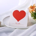Foldable white greeting card featuring a 3D red heart design and Best Wishes text - White with Red Hearts