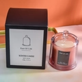 Candela profumata in vetro rosa 150g con elegante confezione regalo nera per la casa - Marrone