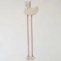 Nordic wooden swan wall decor with pink ribbons and bow hollow rings for hair accessory storage - Swan Style