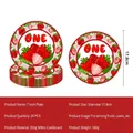 Lot de 24 assiettes en papier fraise 7 pouces avec 'ONE' pour premier anniversaire - Petites assiettes en papier fraise