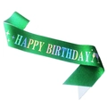 Green glitter birthday sash with laser-printed Happy Birthday text and stars - Set / Green Shoulder Strap