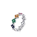 S925 Sterling Silber Ring mit bunten Kleeblatt-Motiven und bunten Zirkonia Steinen - US Größe 5 / Vierblättriges Kleeblatt-Stil