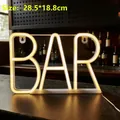 Pink LED BAR neon sign wall decor, 28.5x18.8cm luminous letter light for home pub bar party - Warm White