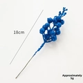 Glitzernde blaue Beerenstiele 18cm für Weihnachtsbaum Deko und DIY Basteln mit Glitzereffekt - Dunkelblau