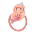 Pink cartoon mermaid hair tie for girls with elastic band and sparkling resin ornament - MT3118 Pink Orange Tail Mermaid