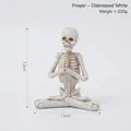 Skeleton yoga figurine in prayer pose with antique white finish, resin home decor - Praying - Distressed White