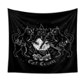 Bohemian black tapestry with cat coven design and wizard kittens around a cauldron - 73X95CM (Cross-border Brushed) / QY156-2 Cat Ritual