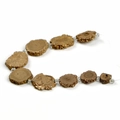 Strand of irregular gold druzy agate tower beads with transparent crystal spacers - Tower Shape 12-28mm / Bronze