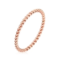 Elegant 18K rose gold twisted rope ring featuring a minimalist spiral cable design for women - US Size 9 / Rose Gold