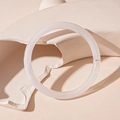 Retro milk white translucent acrylic geometric bangle with minimalist matte finish - White