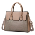 Retro khaki large capacity handbag set with embossed crocodile texture and shoulder strap - Khaki Single Bag
