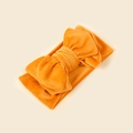 Soft orange corduroy baby headband featuring a large bow on a minimalist beige background - 18.5*8.5cm / Orange