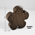 Flower-shaped dark wood jewelry display stand with holes for threadless body jewelry - Style 8-Pin Type / Flower Threadless Push-in