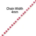 Detalle de cuentas de cristal rojo 4mm en cadena de acero inoxidable para joyería DIY - 4mm / 3# Rojo Cadena Por Metro