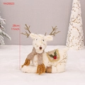 Weihnachtlicher Pluesch Rentier Deko Artikel mit Schal und goldenem Geweih fuer die Party - YH20023