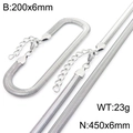Silver titanium steel snake chain jewelry set including a flat necklace and bracelet - Steel Color (KS221633-GC)