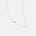 Close-up of polished S925 silver letter B pendant necklace with zircon accents - Letter B / 925 Sterling Silver Plated With 18k Gold