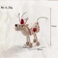 Handmade Christmas felt reindeer No. 6 with red stars and Santa hat ornament - Style Six - White Reindeer with Red Hat and Star