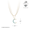 Vista dettagliata del ciondolo a luna in argento 925 con zirconi 5A e dimensioni esatte - Argento 925 / Oro
