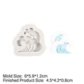Molde de silicona ondas chinas, 6x5,9x1,2cm para decoración de pasteles y chocolate - Ola Chino (B163) / Gris