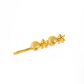 Elegant gold metal hair clip with shell and starfish charms on a white background - F730L-Gold Shell Starfish Bobby Pin